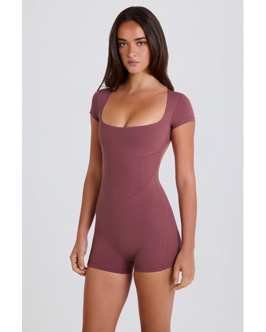 BO+TEE Purple Open-Back Unitard