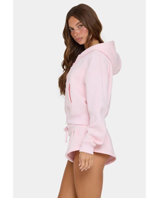 BO+TEE Pink Oversized Zip-Up Hoodie