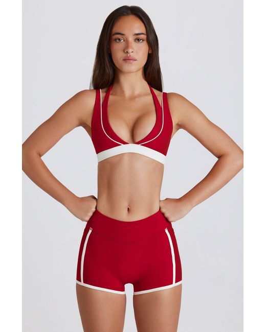 BO+TEE Red Soft Active Contrast Mini Shorts