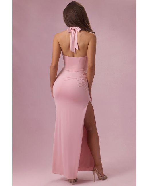 Oh Polly Pink Jersey Corset Bridesmaid Dress