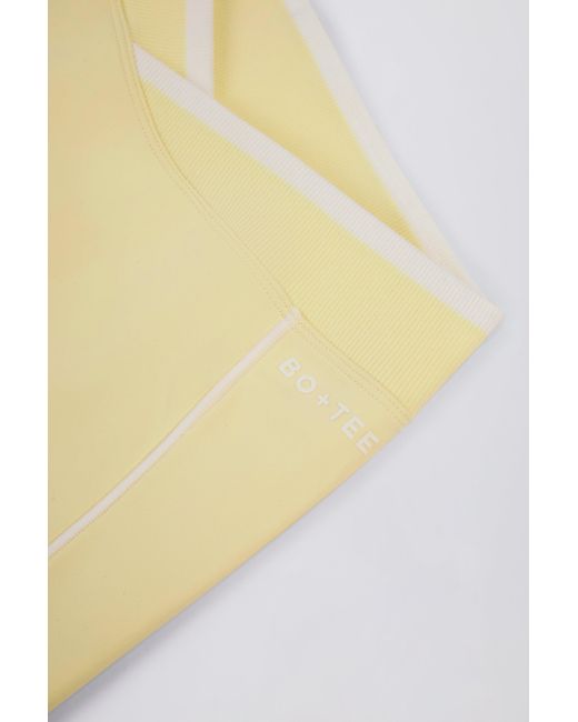 BO+TEE Yellow Soft Active Wrapover Contrast Mini Shorts