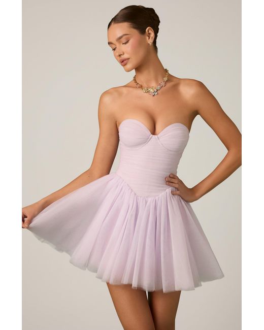 Oh Polly Purple Tulle Corset Mini Dress