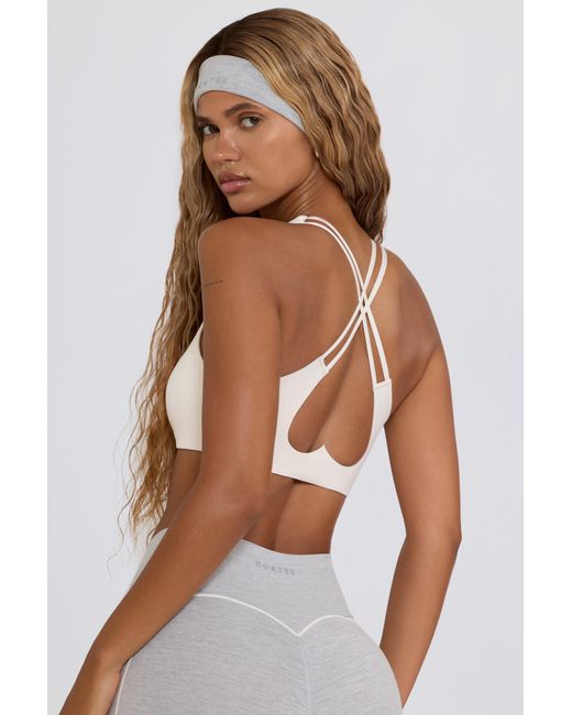 BO+TEE White Soft Active V-Neck Sports Bra