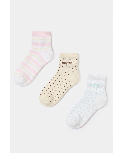 BO+TEE Multicolor Pilates 3-Pack Socks