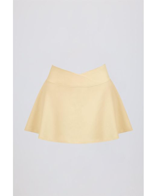 BO+TEE Yellow Brushed Jersey Crossover Mini Skort