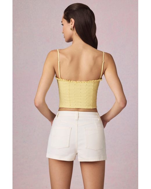 Oh Polly White High-Waist A-Line Shorts