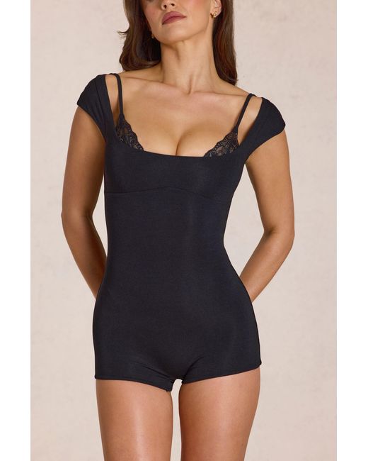Oh Polly Black Modal Playsuit