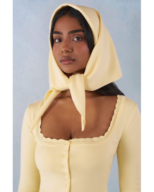 Oh Polly Yellow Knit Headscarf
