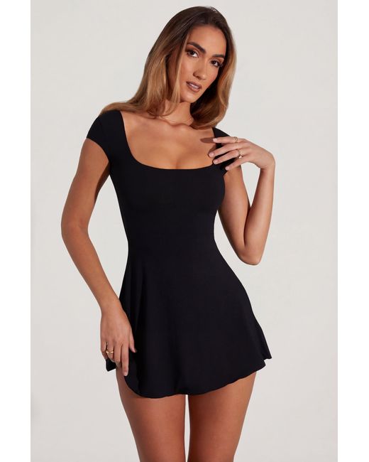 Oh Polly Black Open Back A-Line Mini Dress
