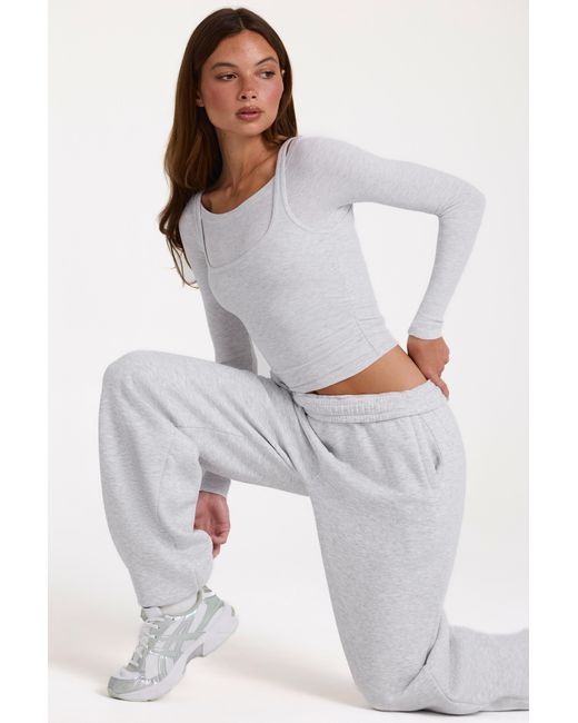 BO+TEE Gray Buttercloud Layered Top