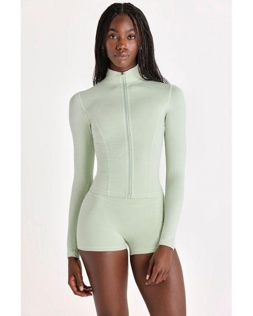 BO+TEE Green Soft Active Zip-Up Jacket