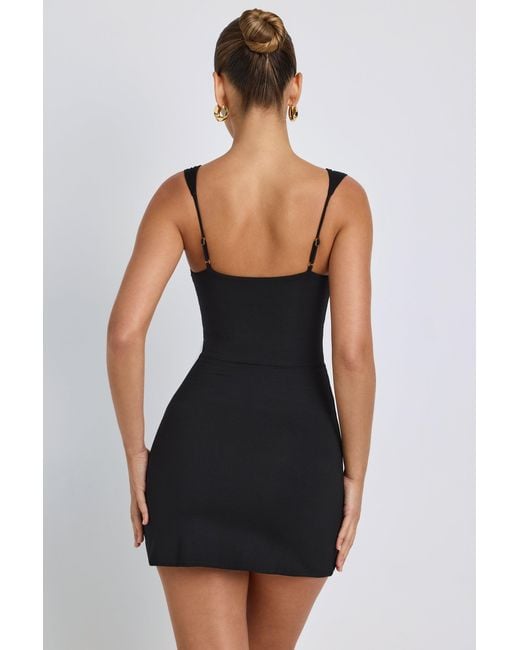 Oh Polly Black Modal Sweetheart Neckline Bodycon Mini Dress