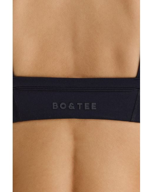 BO+TEE Black Soft Active Contrast-Trim Sports Bra
