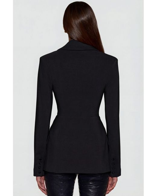 Oh Polly Black Structured Double-Breasted Blazer