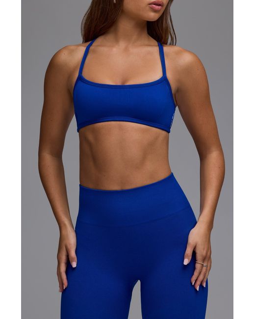 BO+TEE Blue Define Luxe Multiway Open-Back Sports Bra