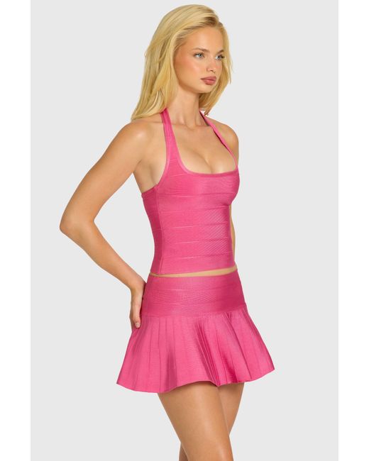 Oh Polly Pink Bandage Halterneck Top