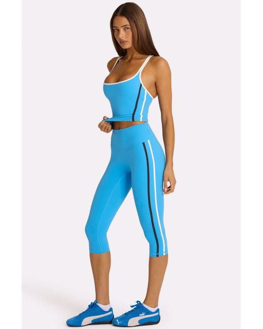 BO+TEE Blue Soft Active Capri Leggings
