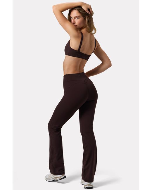 BO+TEE Brown Soft Active Ruched Flared Trousers