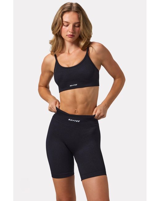 BO+TEE Black Flexirib Biker Shorts