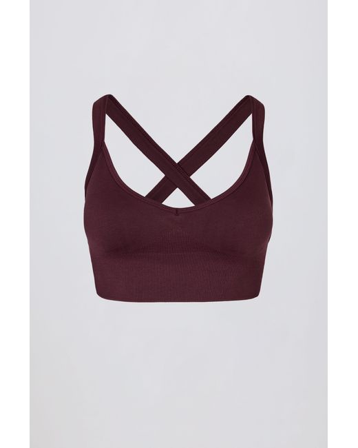 BO+TEE Red Super Sculpt Seamless Crossback Sports Bra