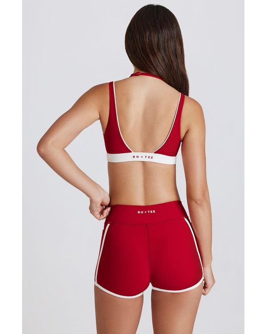 BO+TEE Red Soft Active Contrast Mini Shorts