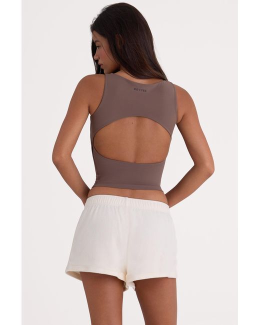 BO+TEE Natural Brushed Jersey Elasticated Mini Shorts