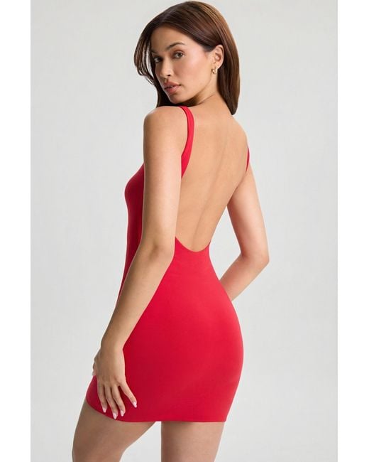 Oh Polly Red Low-Back Bodycon Mini Dress