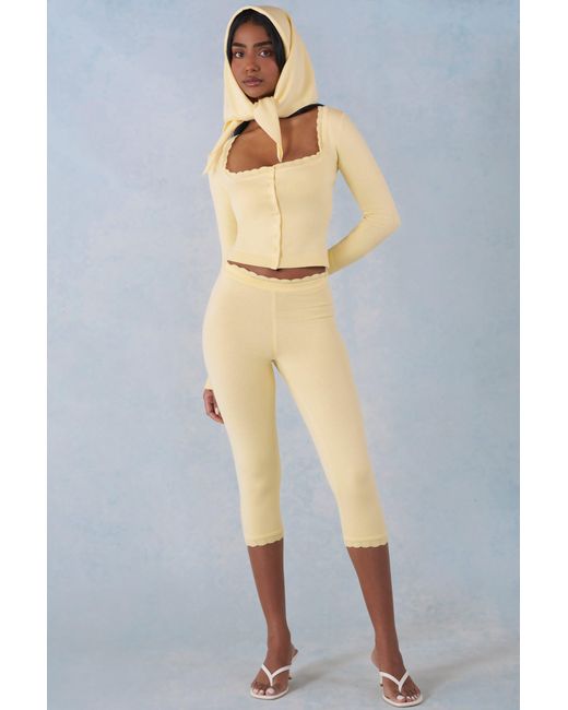 Oh Polly Yellow Knit Headscarf