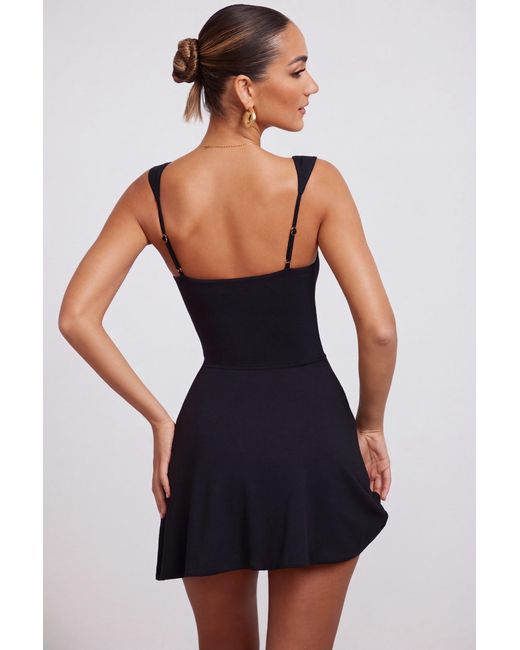 Oh Polly Black Sweetheart Neckline Mini Dress
