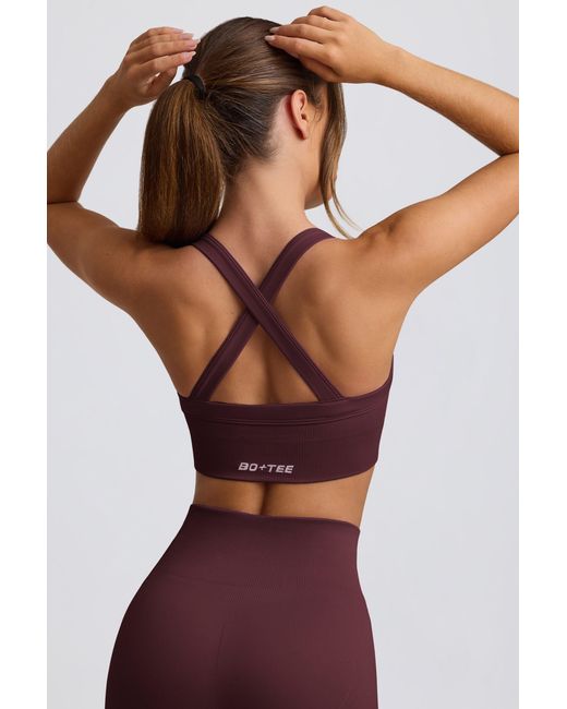 BO+TEE Red Super Sculpt Seamless Crossback Sports Bra