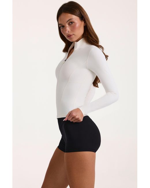 BO+TEE White Soft Active Zip-Up Jacket