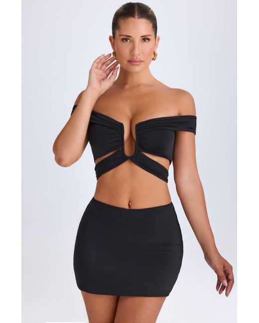 Oh Polly Black Mid-Rise Micro Mini Skirt
