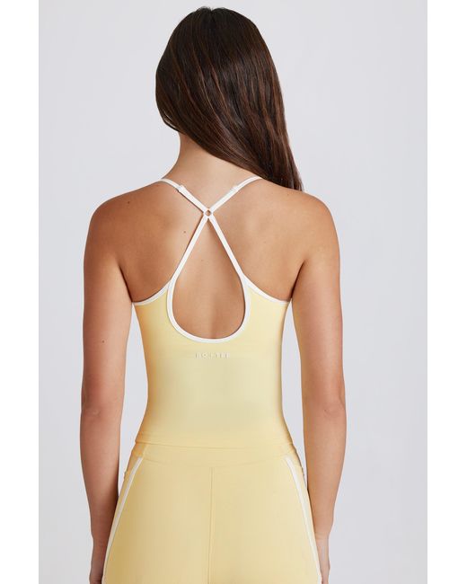 BO+TEE Yellow Soft Active Cross-Back Tank Top