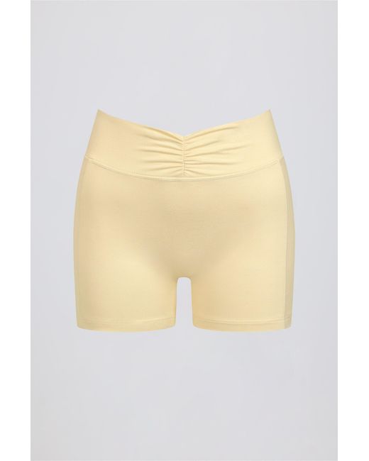 BO+TEE Yellow Ruched Mini Shorts