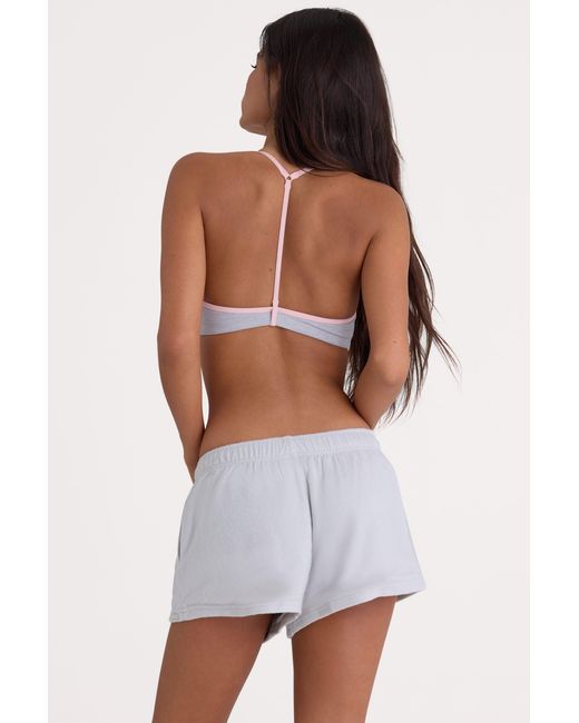 BO+TEE Gray Brushed Jersey Elasticated Mini Shorts