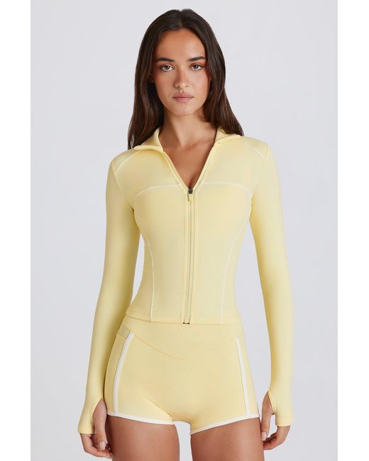 BO+TEE Yellow Soft Active Contrast Zip-Up Jacket