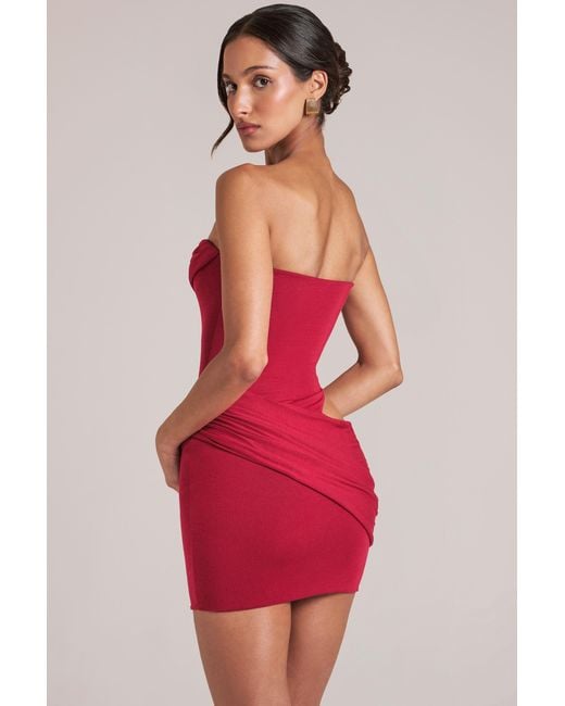 Oh Polly Red Bandeau Bodycon Mini Dress