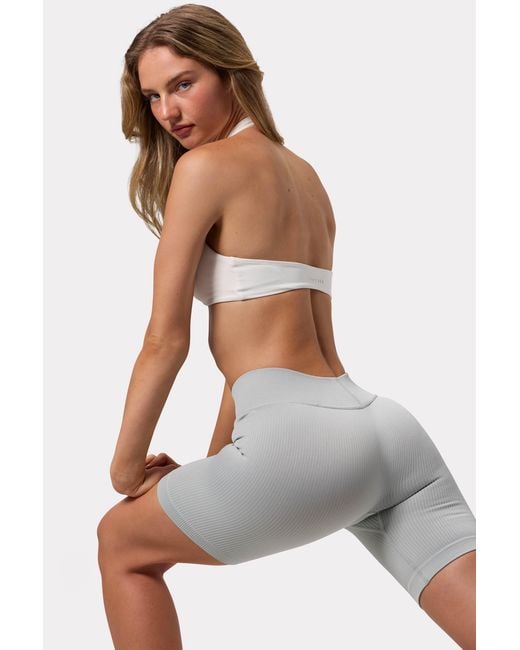 BO+TEE Gray Flexirib Biker Shorts