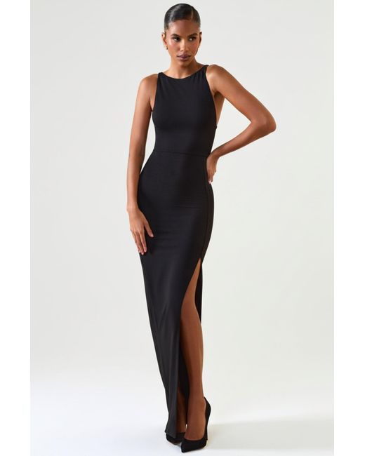 Oh Polly Black Modal Racerback Maxi Dress