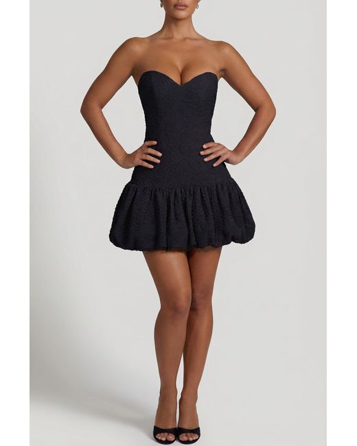 Oh Polly Black Cut-Out Bubble Hem Corset Mini Dress