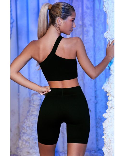 BO+TEE Black Ribbed Biker Shorts