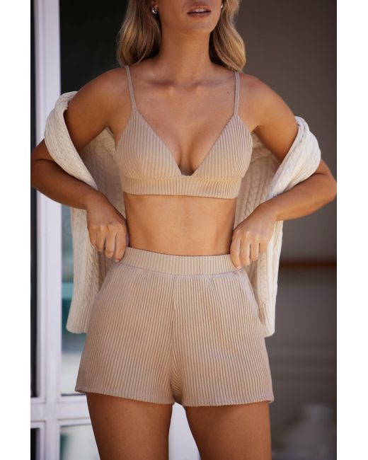 BO+TEE Natural Soft Rib Triangle Bralet