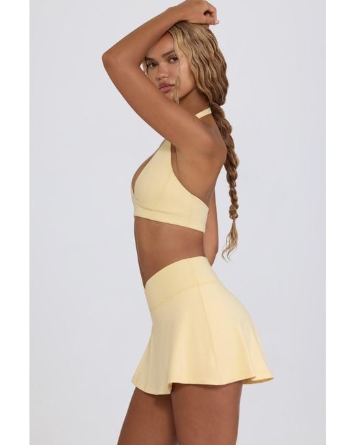 BO+TEE Yellow Brushed Jersey Crossover Mini Skort