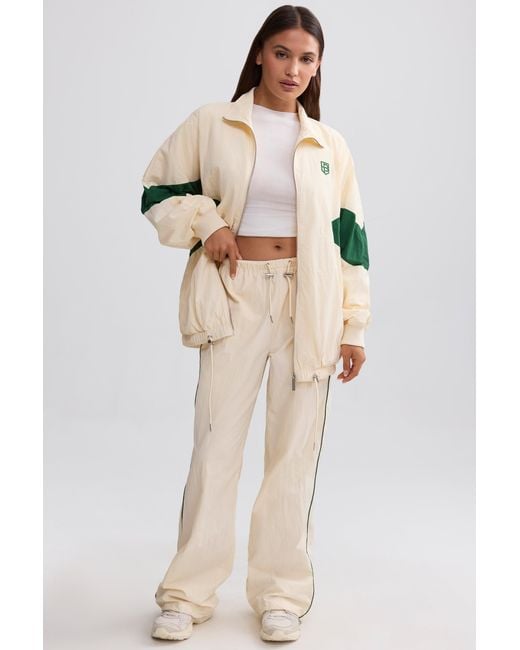 BO+TEE Natural Oversized Colourblock Track Jacket