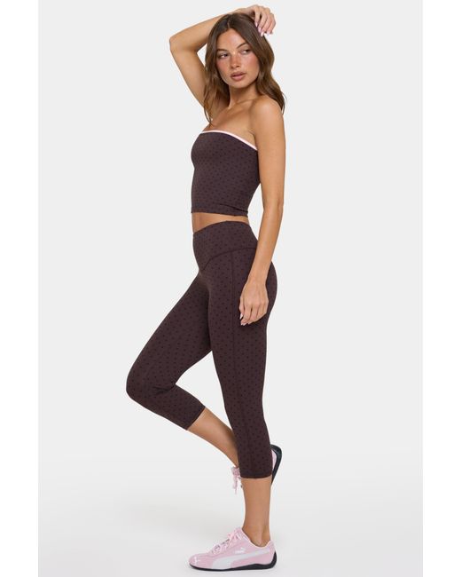 BO+TEE Brown Soft Active Capri Leggings