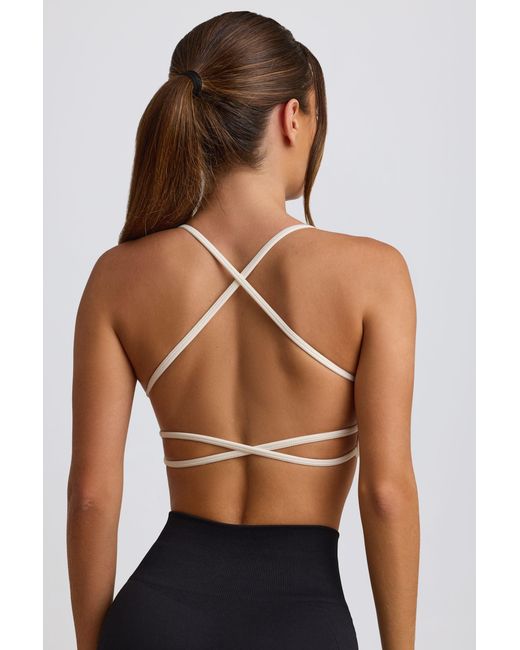 BO+TEE White Super Sculpt Seamless Backless Sports Bra