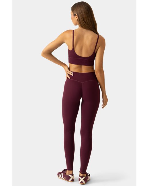 BO+TEE Red Soft Active Full-Length Leggings