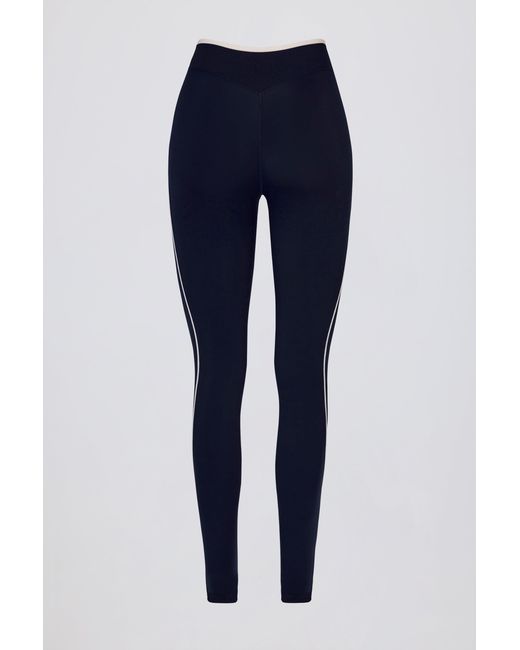 BO+TEE Blue Soft Active Crossover Contrast Leggings