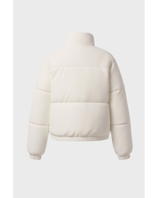 BO+TEE White Corduroy Quilted Puffer Jacket