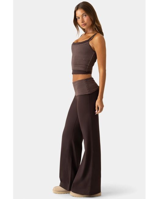 BO+TEE Brown Soft Active Wide-Leg Trouser